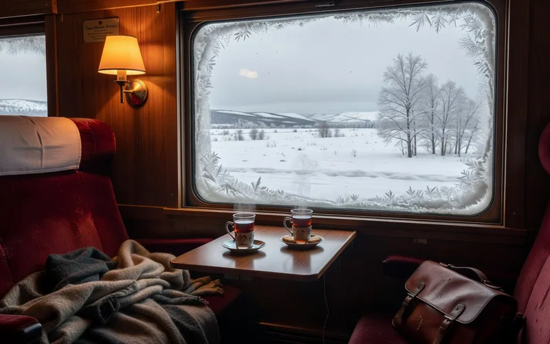 Gare isolee sur la ligne BAM entouree de forets de meleze en Siberie orientale
